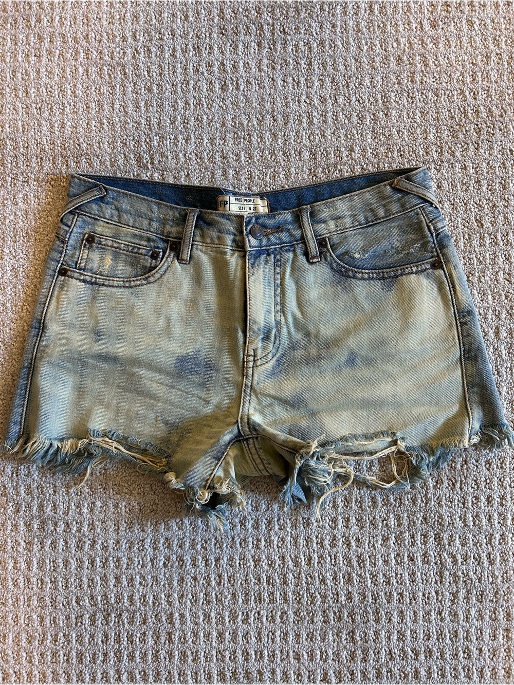 Free People Distressed Denim Shorts Size 27